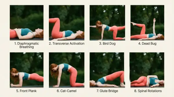 Secuencia de yoga para fortalecer la espalda baja: respiración, plancha, puente de glúteos y más.
